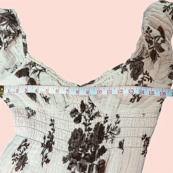 Free People Forget Me Not Midi Maxi Dress Peach Gray XS - Picture 9 of 12